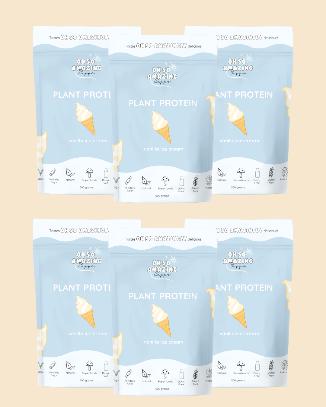 Bulk Buy - 6 bags of Vanilla Ice Cream Plant Protein